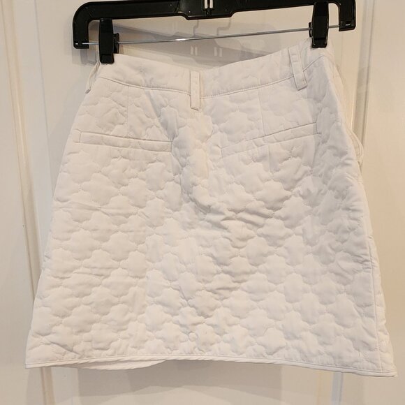 En Saison Quilted Button-Front Mini Skirt – White – Size Small - Picture 4 of 9